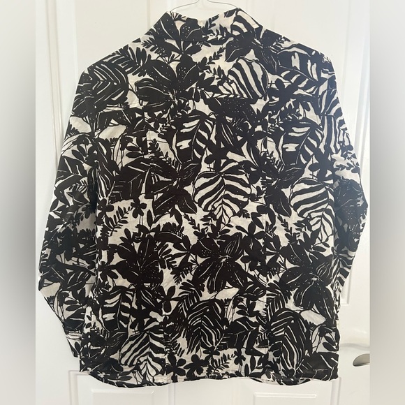 Liz Claiborne Brown Floral Button Down Shirt Top Size Large - Picture 6 of 11